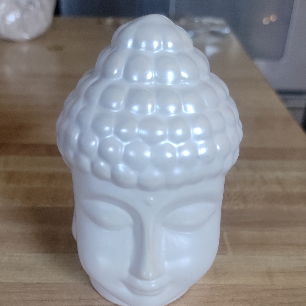 White Buddha Head Decor